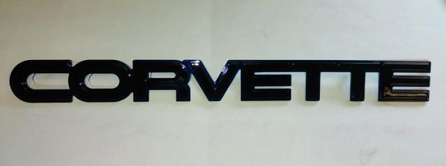 84 90 Corvette C4 Rear Bumper Emblem Dark Grey Contemporary Corvette